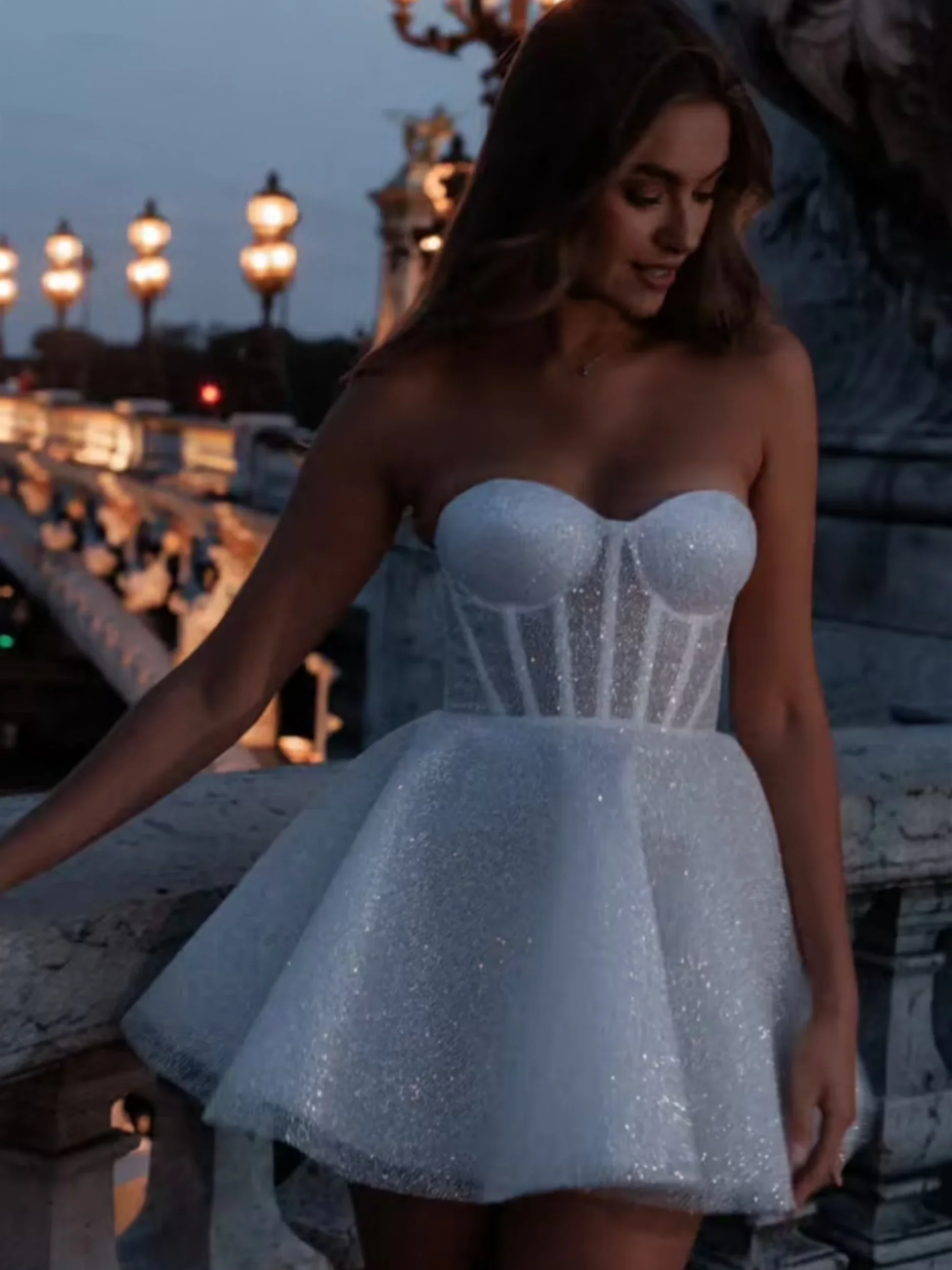 Glitter Sequins Off Shoulder Vacation Dress - Image 3