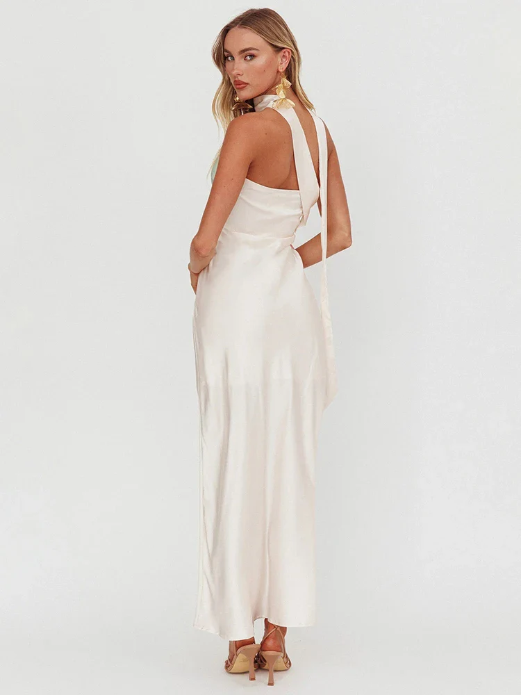 Halter Print Off-shoulder Strapless Sleeveless Vacation Dress - Image 3