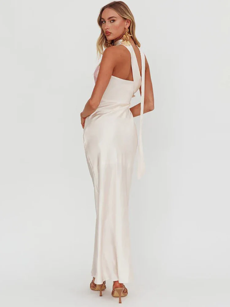 Halter Print Off-shoulder Strapless Sleeveless Vacation Dress - Image 6