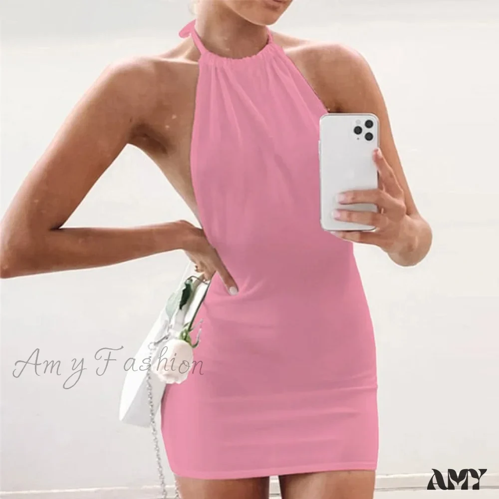 Amy Fashion - Sexy Skinny Hollow Out Backless Mini Dresses - Image 5