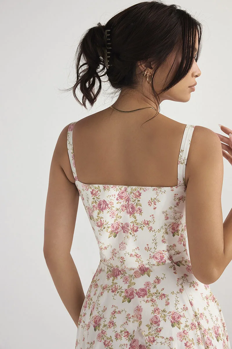 Halter Solid High-End Floral Dress - Image 6