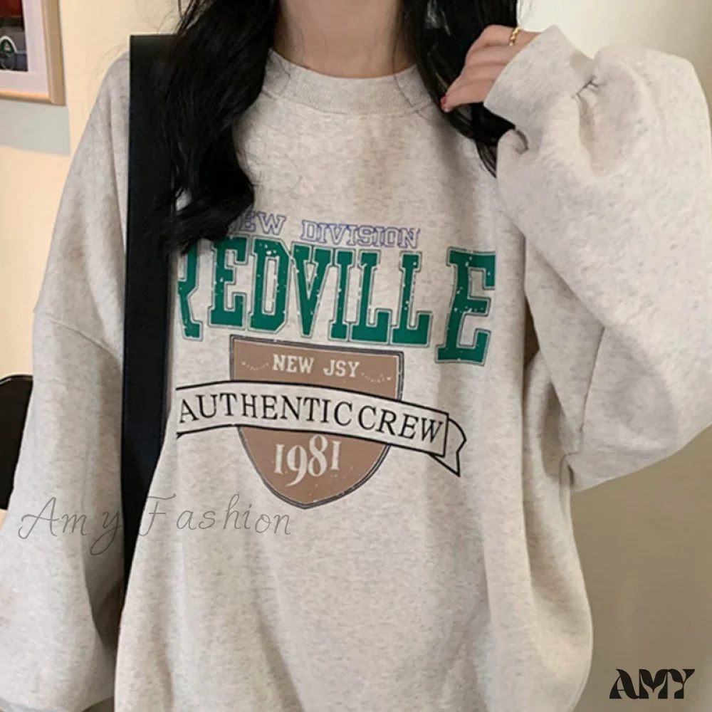 Amy Fashion - Crewneck Fashion Oversize Hoody Pullover - Image 4