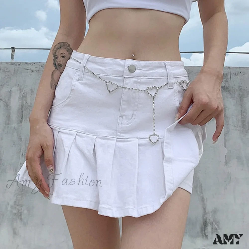 Amy Fashion - High Waist Jeans Ruffles Fashion Shorts - Image 3