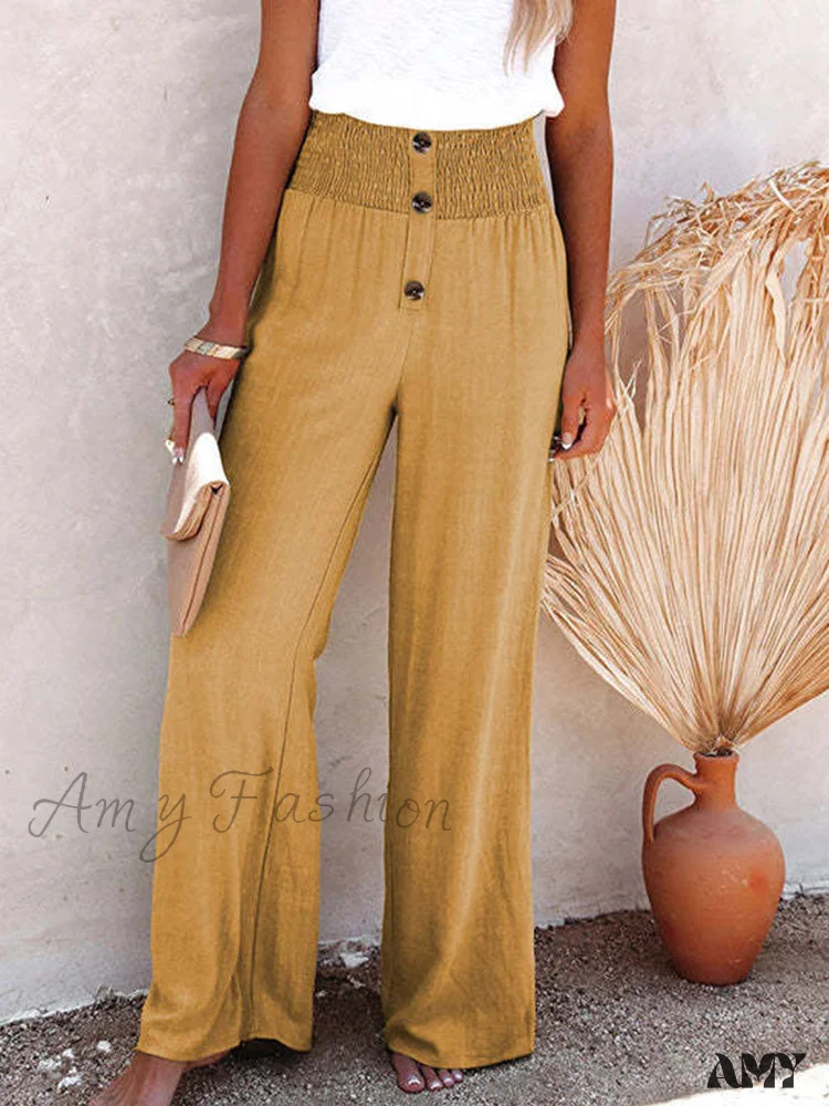 Amy Fashion - Harajuku Solid Color Ruffle Buttoned Pants - Image 8