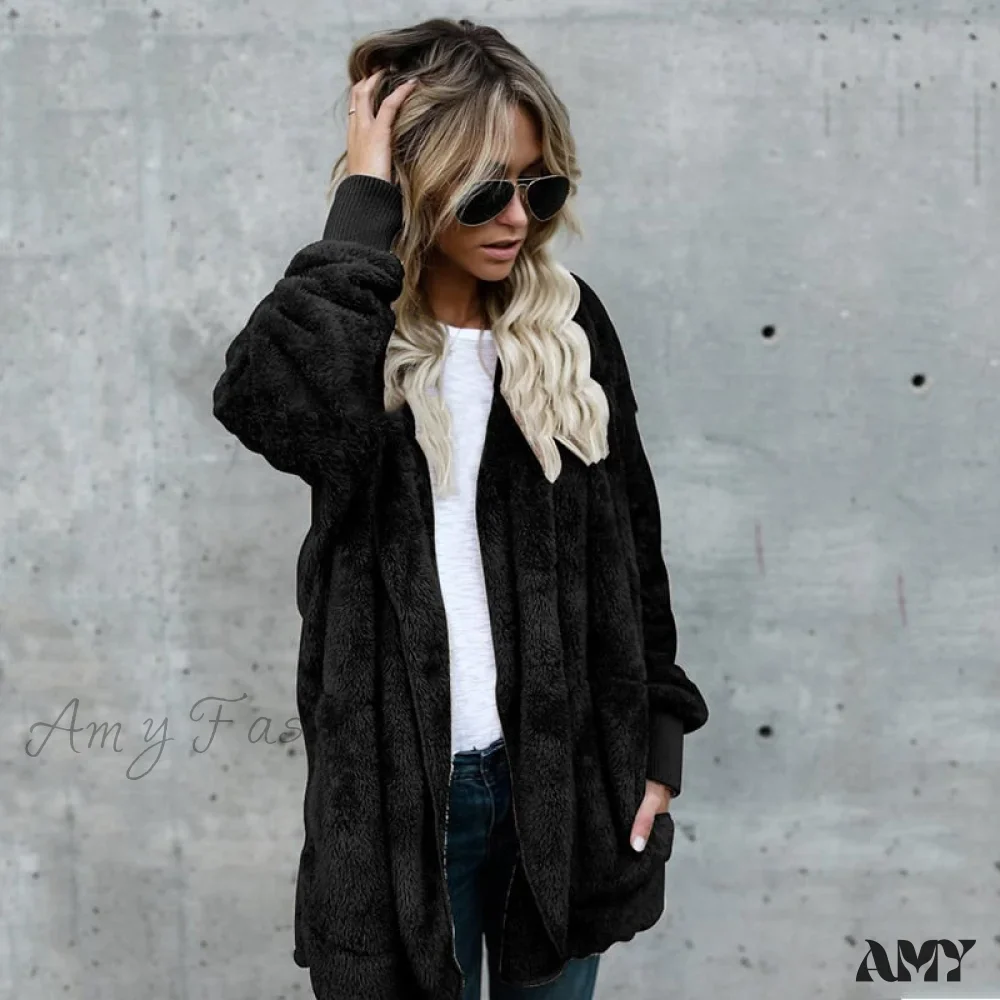 Amy Fashion - Harajuku Women Loose Long Cardigan Ladies Warm Coat Outwear - Image 2