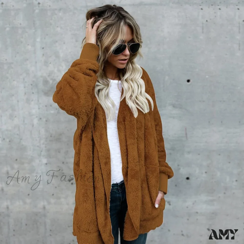 Amy Fashion - Harajuku Women Loose Long Cardigan Ladies Warm Coat Outwear - Image 5