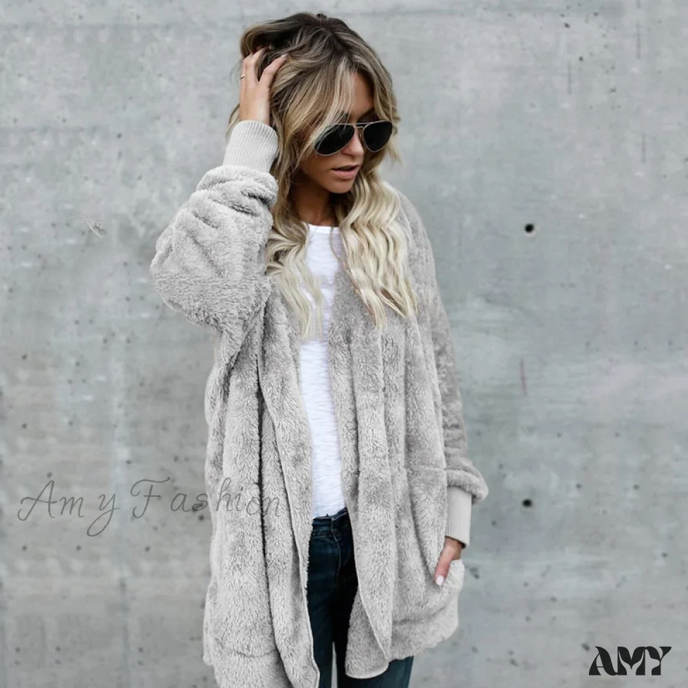 Amy Fashion - Harajuku Women Loose Long Cardigan Ladies Warm Coat Outwear - Image 6