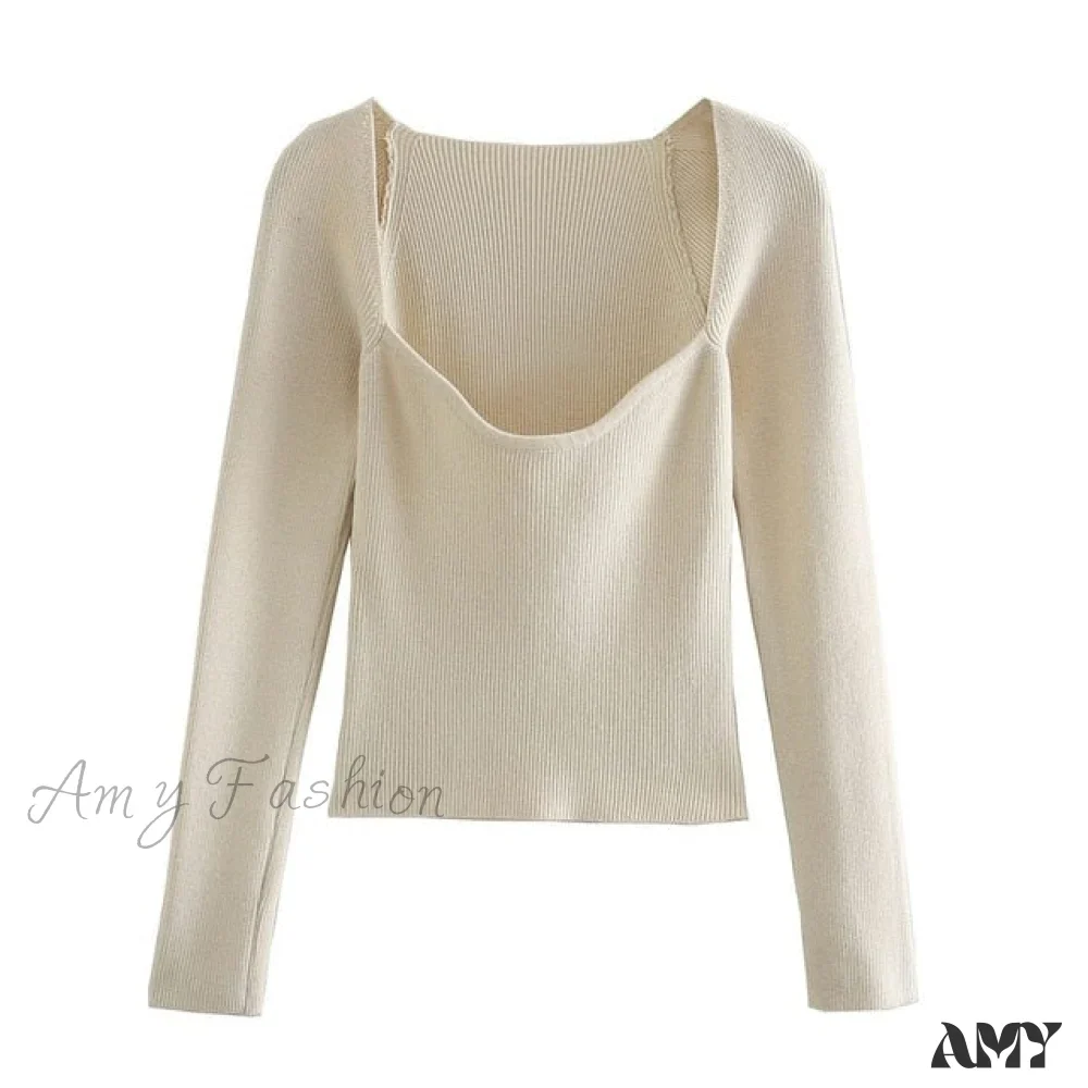 Amy Fashion - Casual Fashion Slim-fit Tight Knitted Sweaters - Image 3