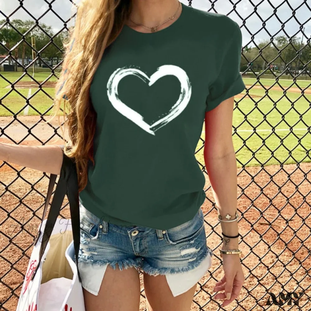 Amy Fashion - Hearts Casual Harajuku Love Printed Tops - Image 2