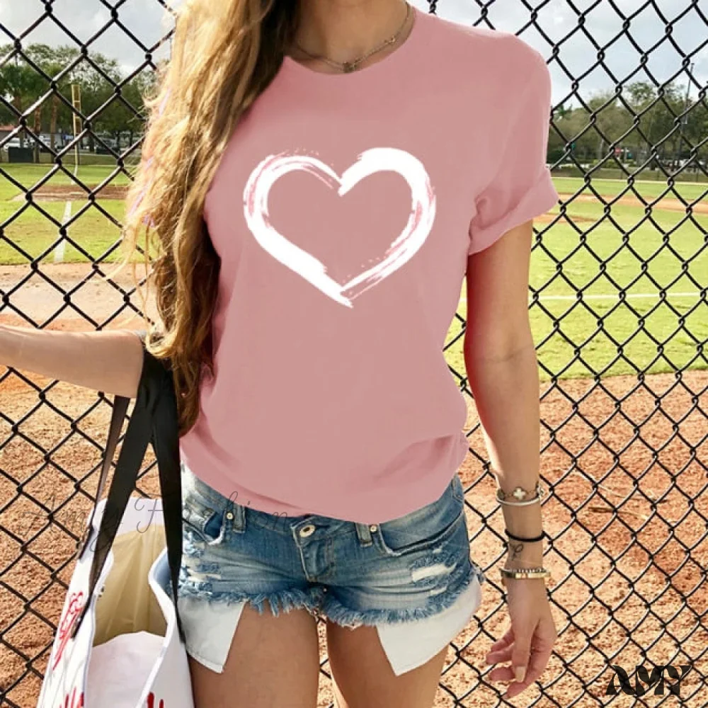 Amy Fashion - Hearts Casual Harajuku Love Printed Tops - Image 3