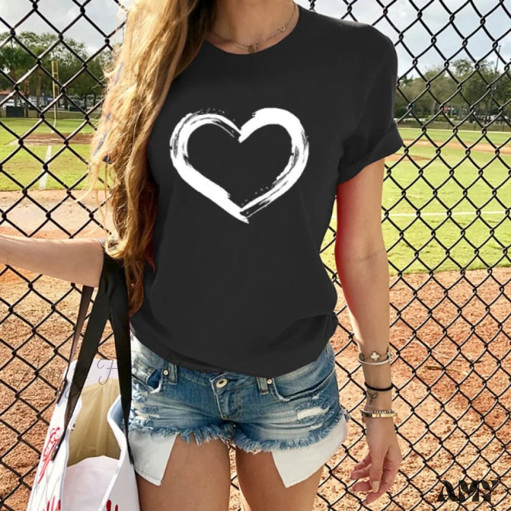 Amy Fashion - Hearts Casual Harajuku Love Printed Tops - Image 4