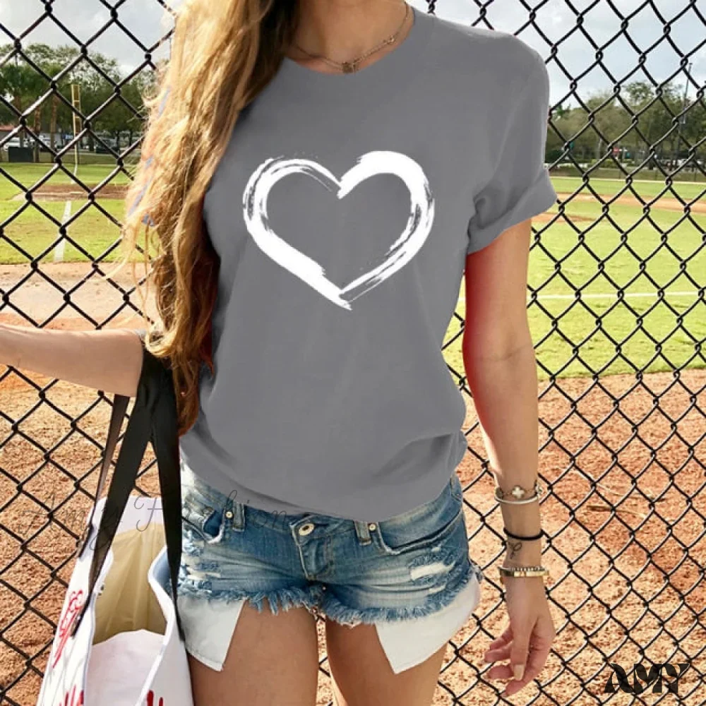 Amy Fashion - Hearts Casual Harajuku Love Printed Tops - Image 5