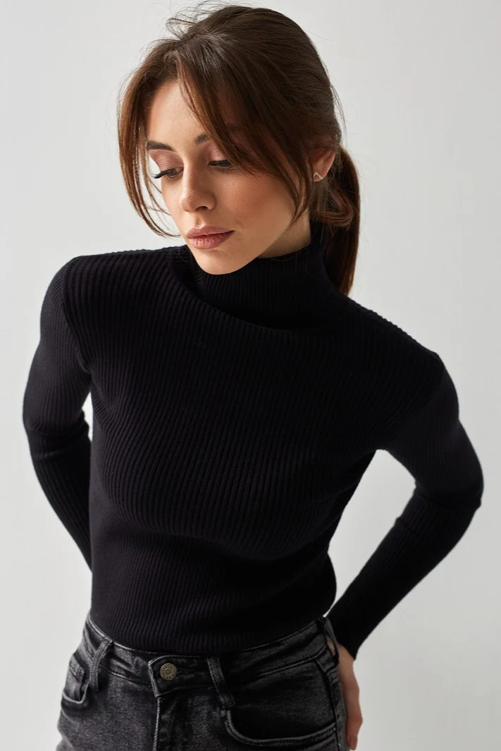 High Neck Pullover Slouchy Knit Sweater - Image 10