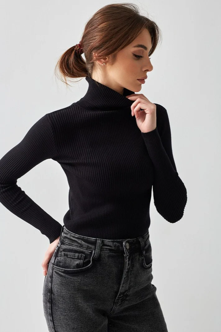 High Neck Pullover Slouchy Knit Sweater - Image 11