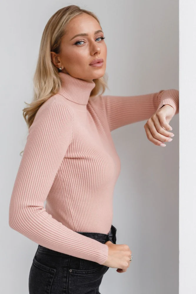 High Neck Pullover Slouchy Knit Sweater - Image 13