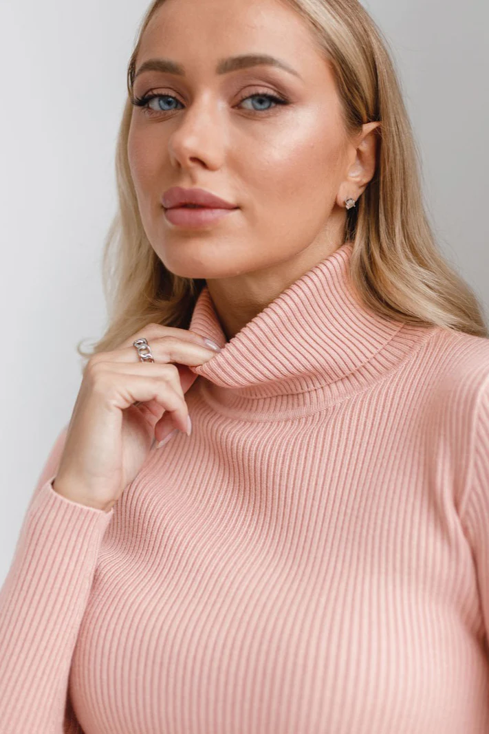 High Neck Pullover Slouchy Knit Sweater - Image 14