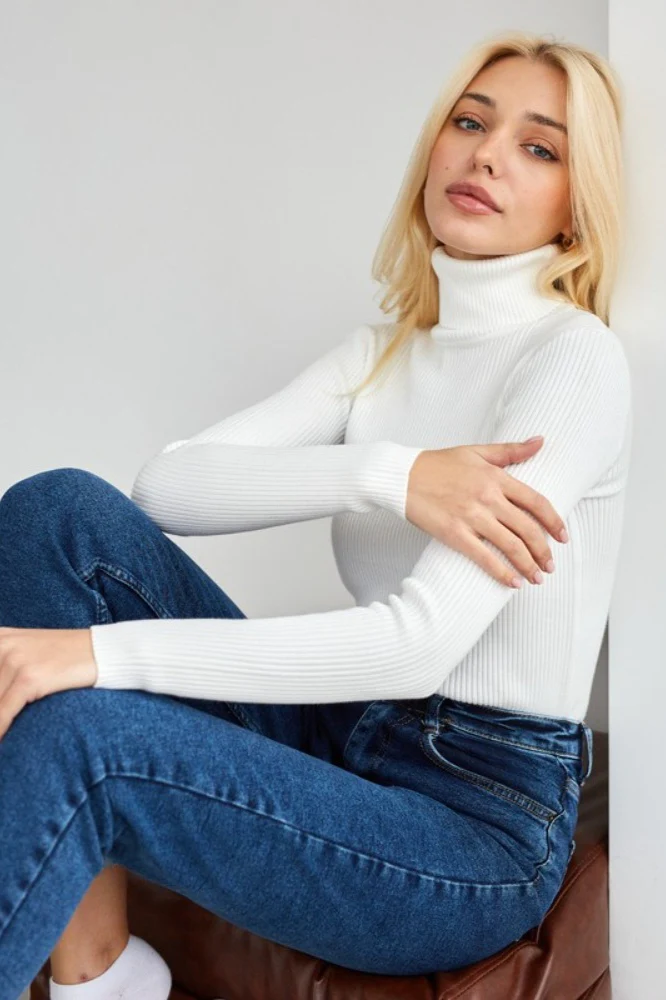 High Neck Pullover Slouchy Knit Sweater - Image 7