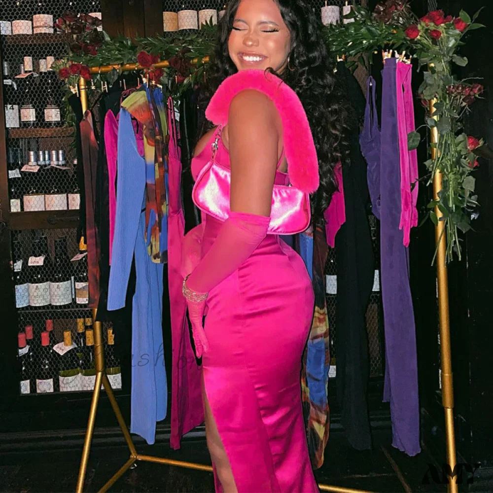 Amy Fashion - High Quality Pink Dress - Image 13