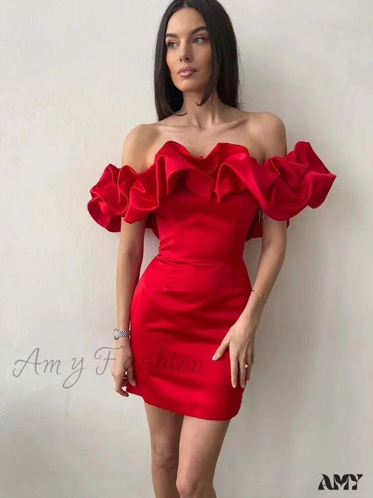 Amy Fashion - High Quality Bodycon Party Ruffle Dress - Image 3