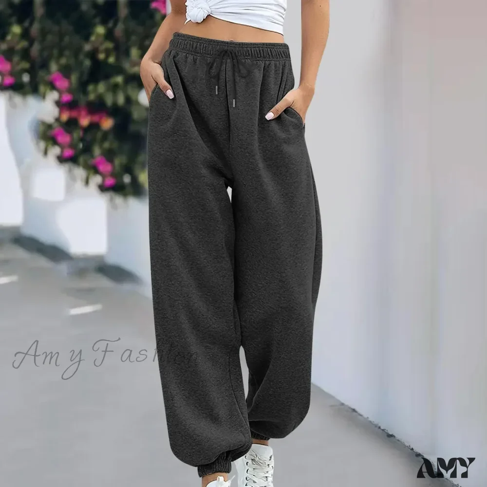 High Waist Ankle Tied Thick Long Autumn New Baggy Fashion Trouser - Image 4