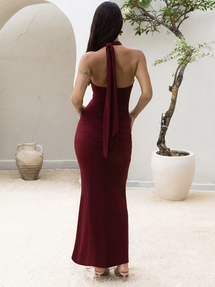 Hollow Mesh See-through Club Bodycon Dress - Image 4