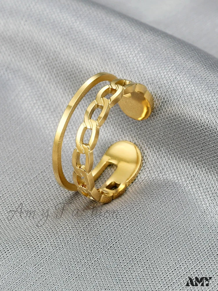 Amy Fashion - Hollow Out Cuff Ring - Image 2