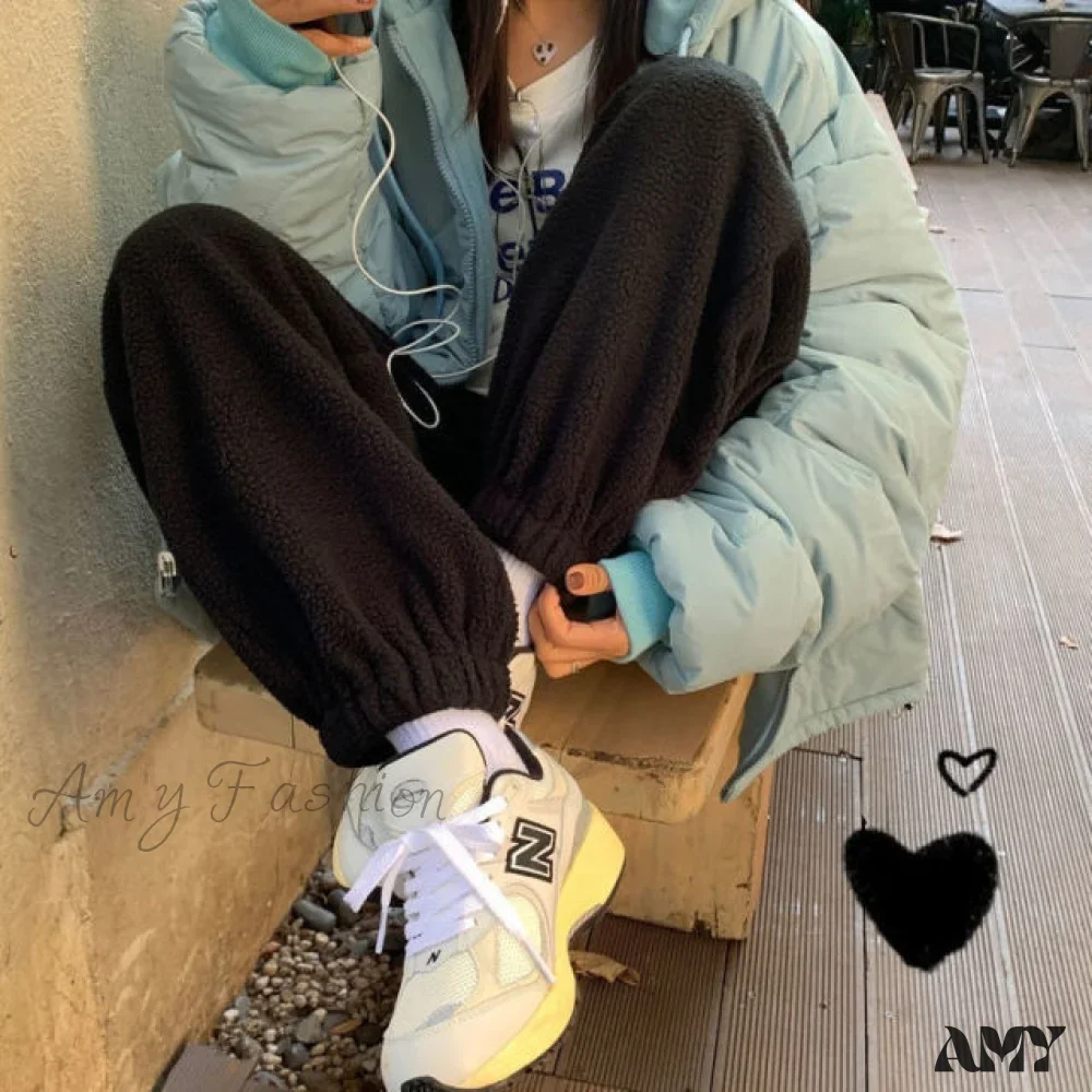 Amy Fashion - Hip Hop Gray Fleece Harem Pants - Image 3