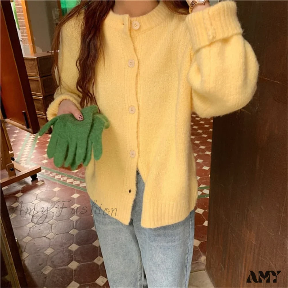 Amy Fashion - Sweaters Cardigans Warm Casual Arrival Solid Knitwear Loose Coat - Image 20