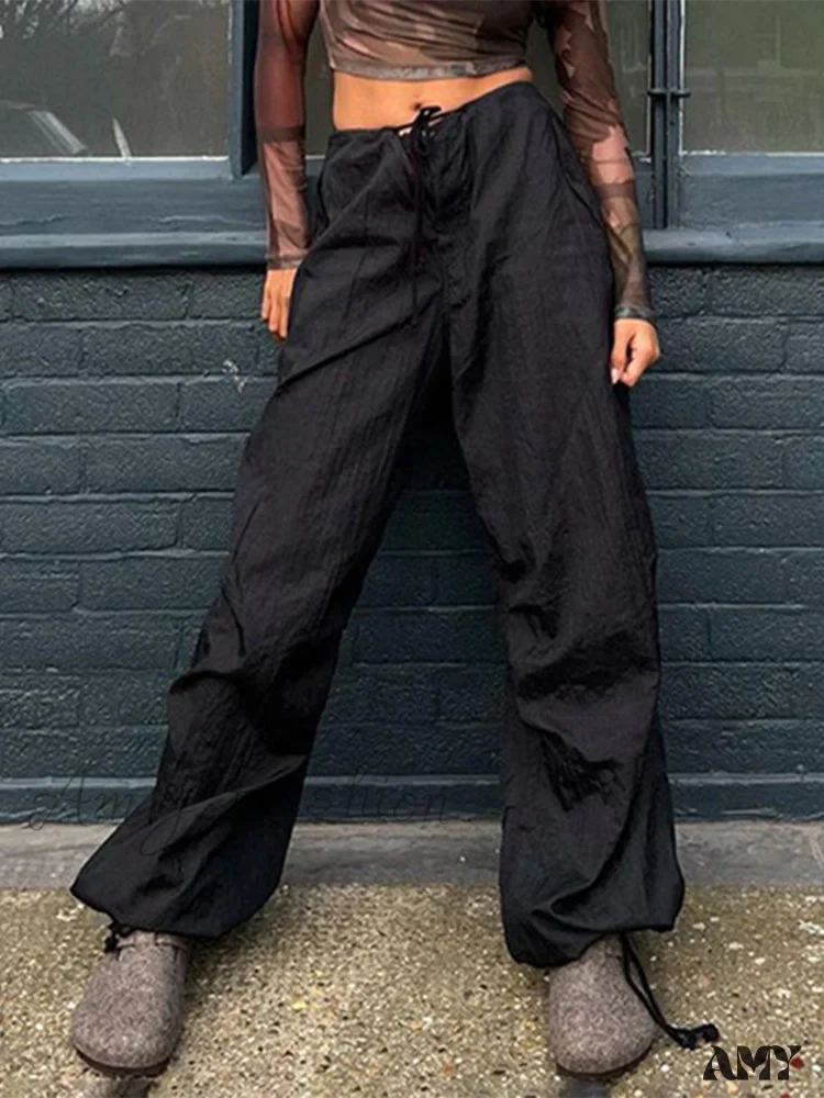 Amy Fashion - Drawstring Baggy Y2K Cargo Pants