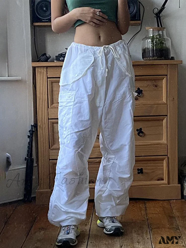 Amy Fashion - Drawstring Baggy Y2K Cargo Pants - Image 23