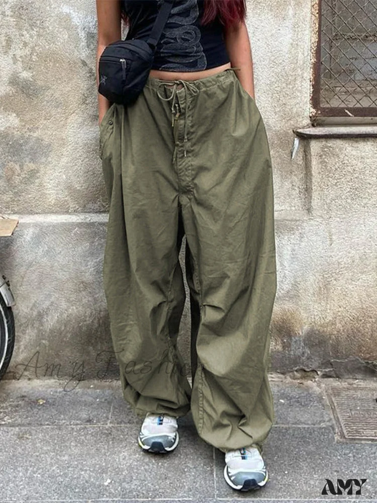 Amy Fashion - Drawstring Baggy Y2K Cargo Pants - Image 6