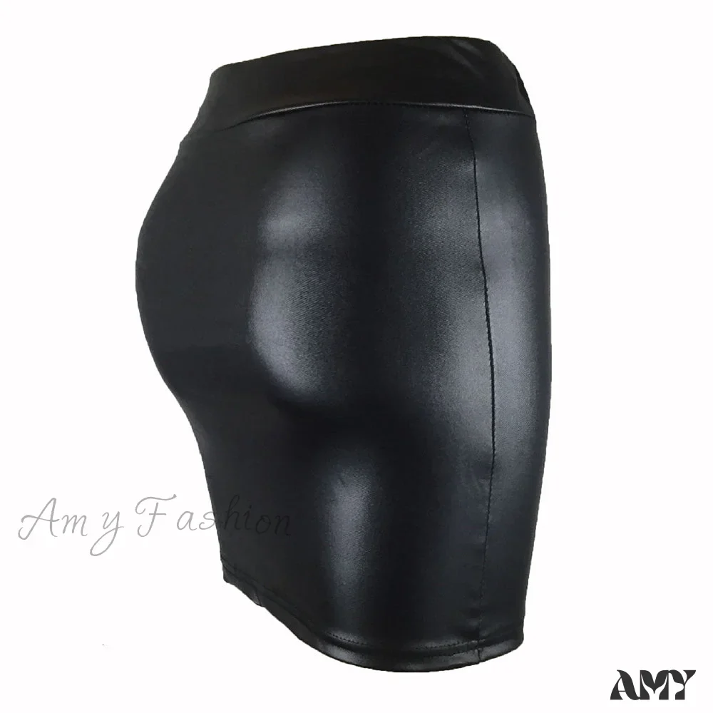 Amy Fashion - Fashion Oversized High Waist Pu leather Skirts - Image 4