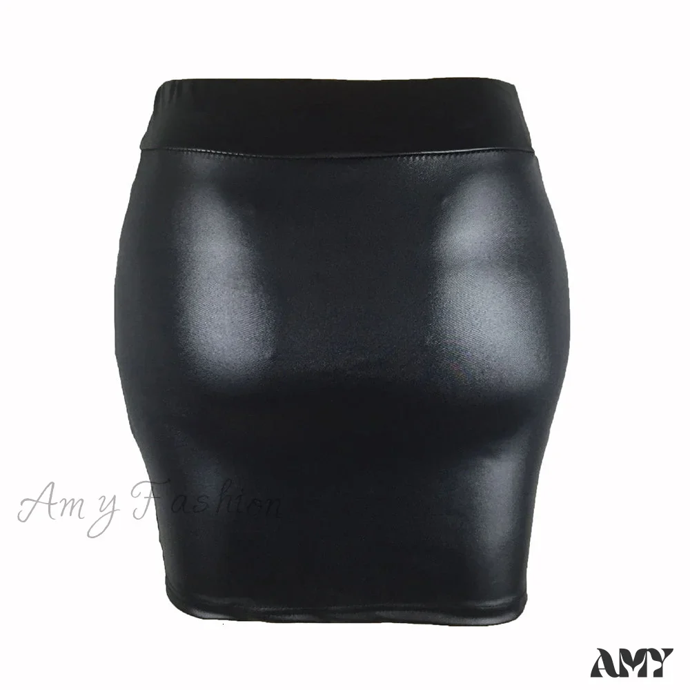 Amy Fashion - Fashion Oversized High Waist Pu leather Skirts - Image 5
