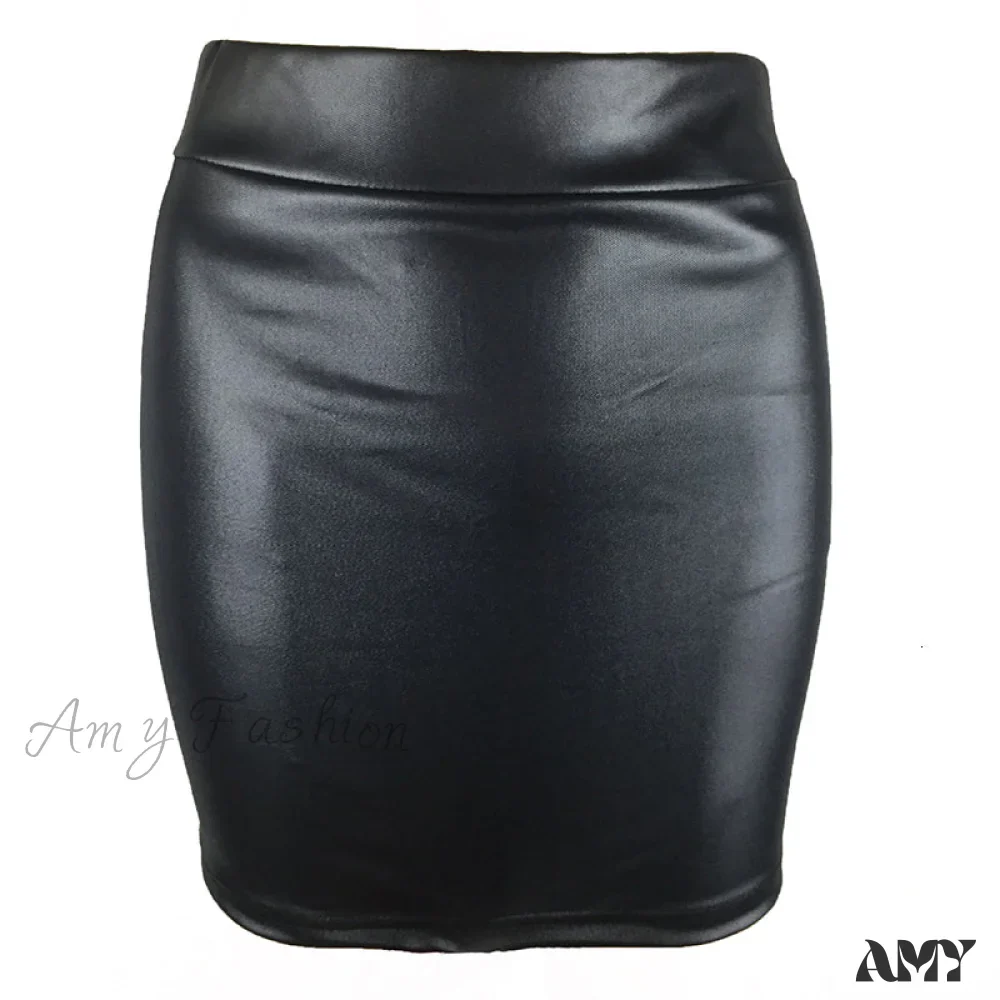 Amy Fashion - Fashion Oversized High Waist Pu leather Skirts - Image 6