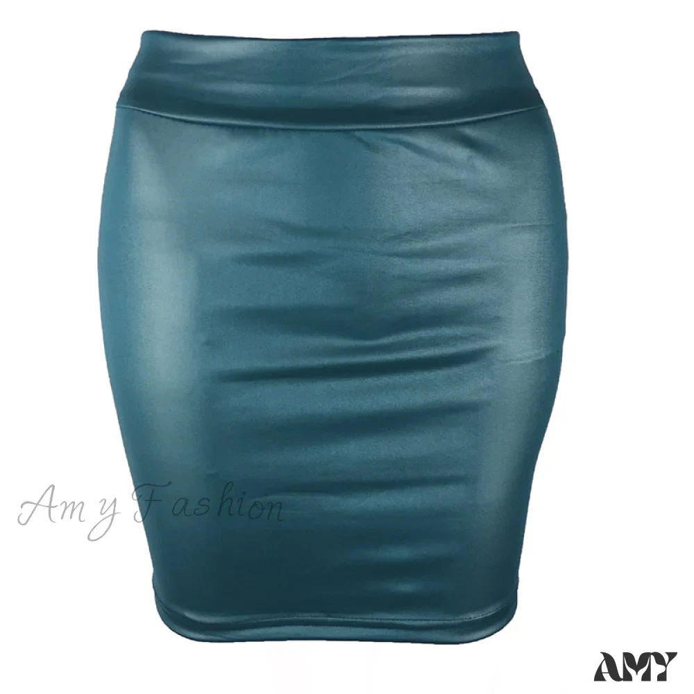 Amy Fashion - Fashion Oversized High Waist Pu leather Skirts - Image 7
