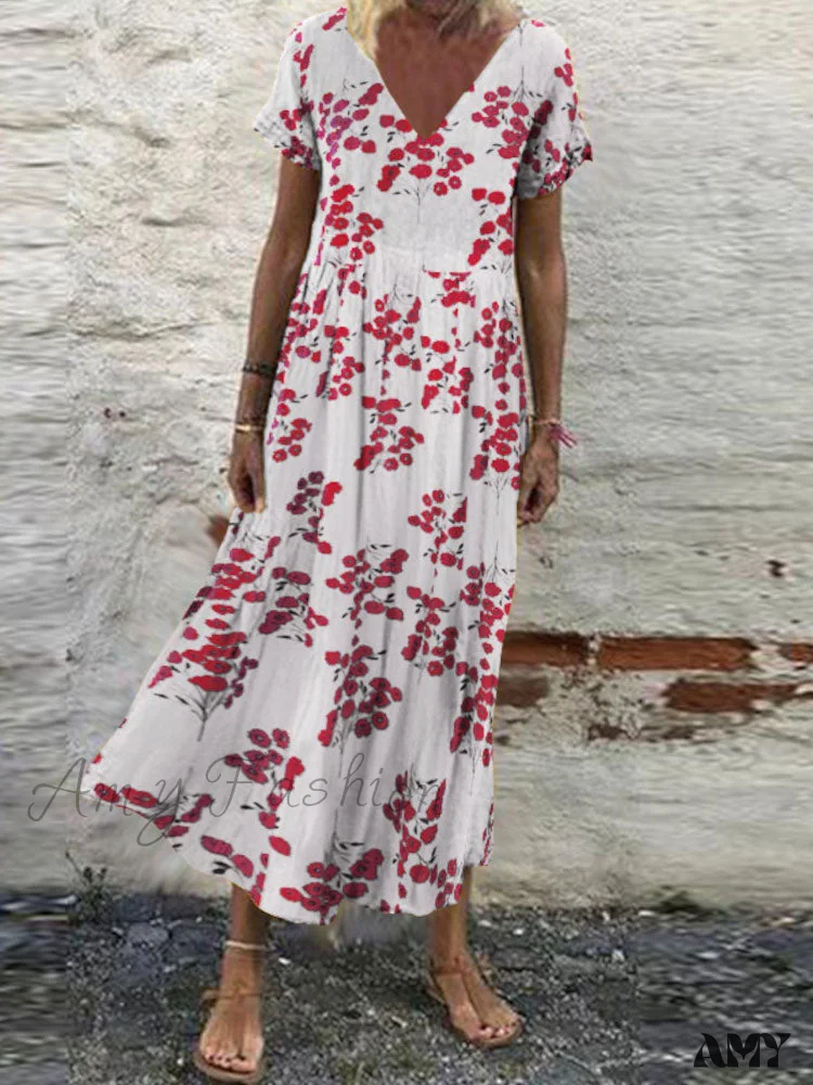 Amy Fashion - Kaftan Printed Summer Dress - Image 3