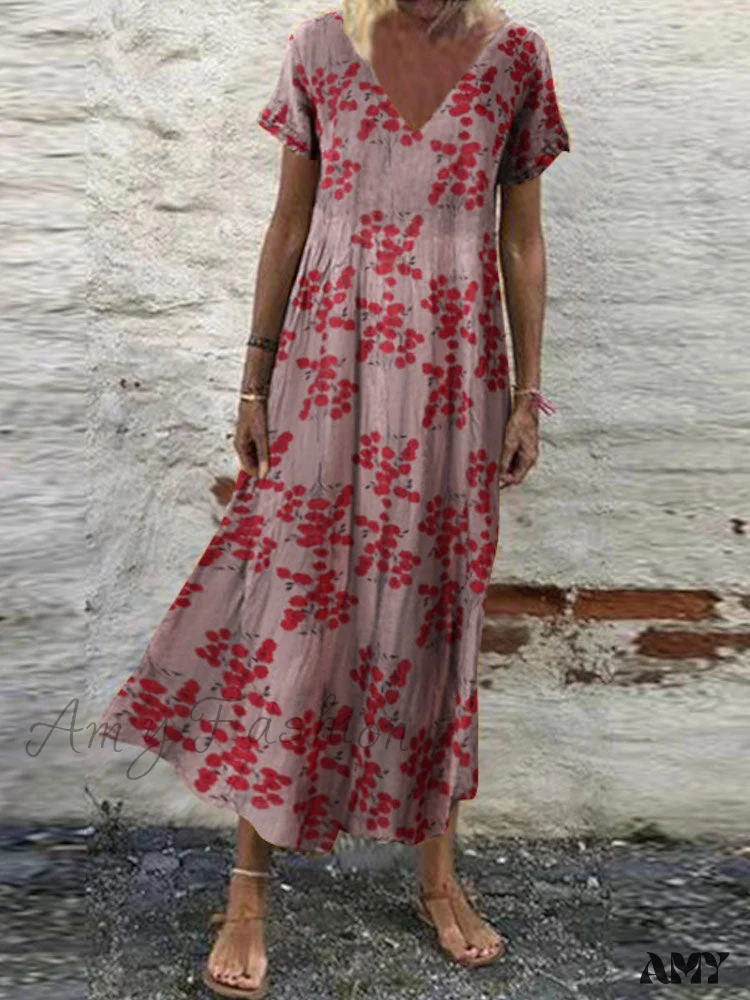 Amy Fashion - Kaftan Printed Summer Dress - Image 5