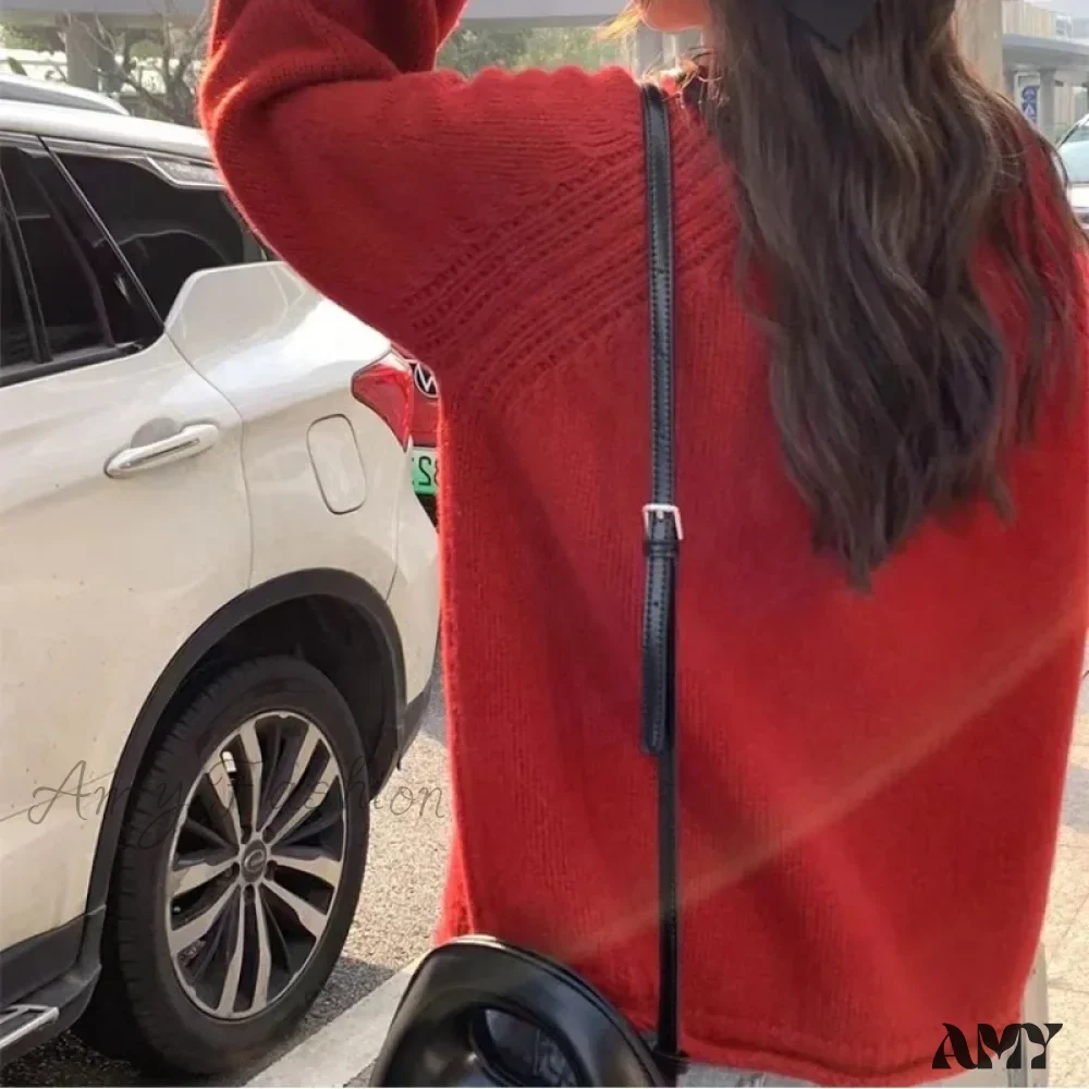 Korean Knitted Pullover Women O-neck Jumper Long Sleeve Autumn Winter Cozy Loose Stylish Chic Sweater - Image 6