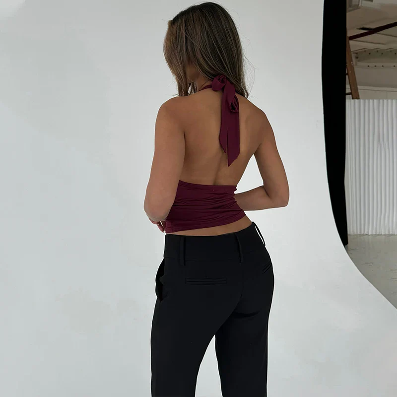 Lace Edge Sweet Halter Crop Top - Image 5