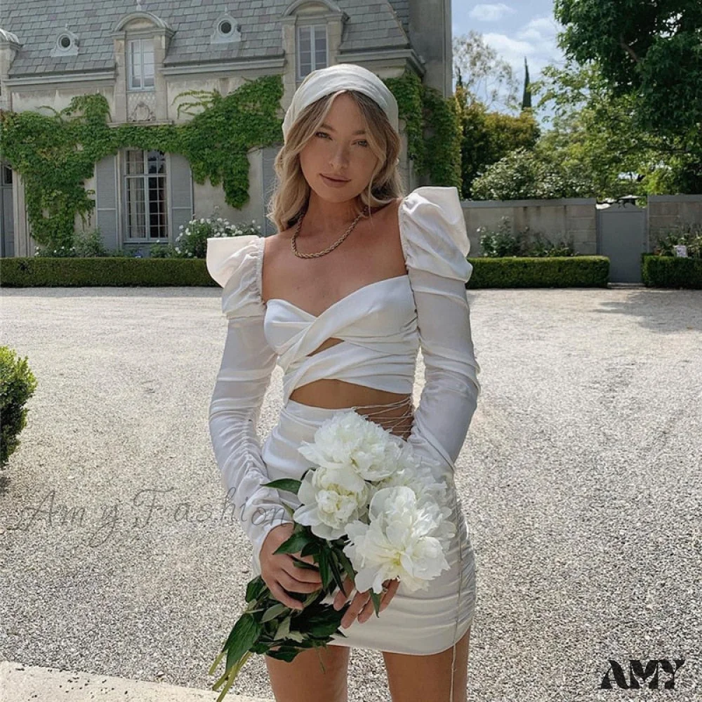 Amy Fashion - Lace Up Hollow Out Sexy Bodycon Club Party Dresses - Image 8
