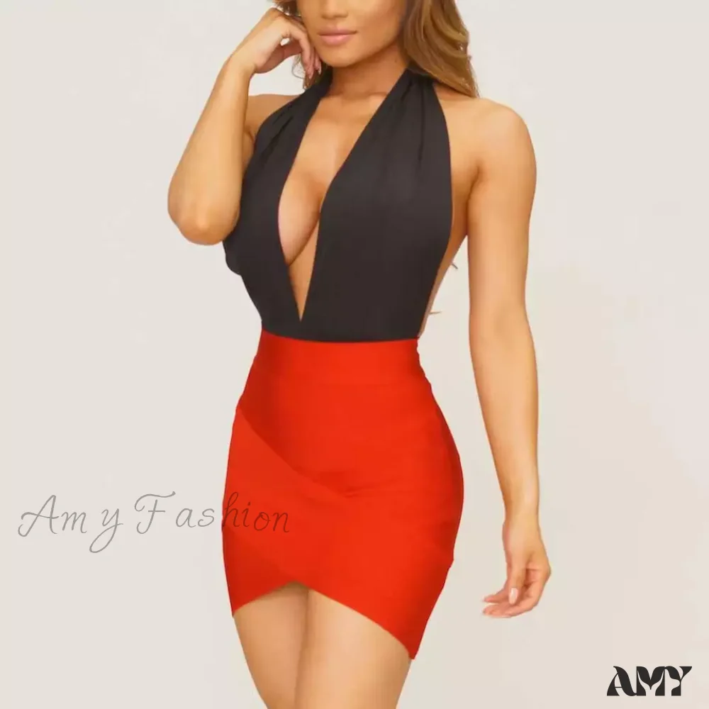 Amy Fashion - Ladies Rayon Pencil Bandage Skirt