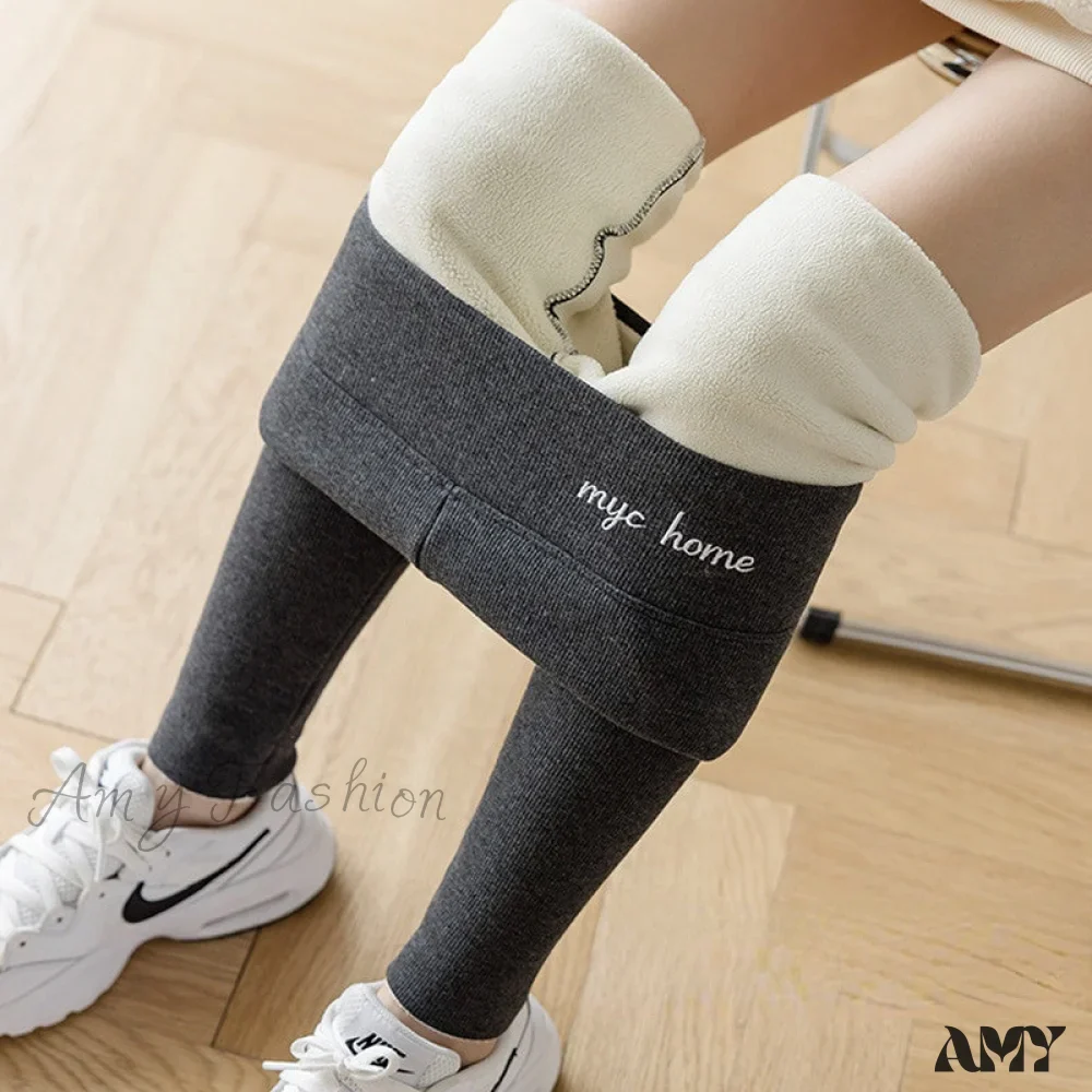 Amy Fashion - Velvet Thick High Waist Thermal Warm Leggings - Image 12