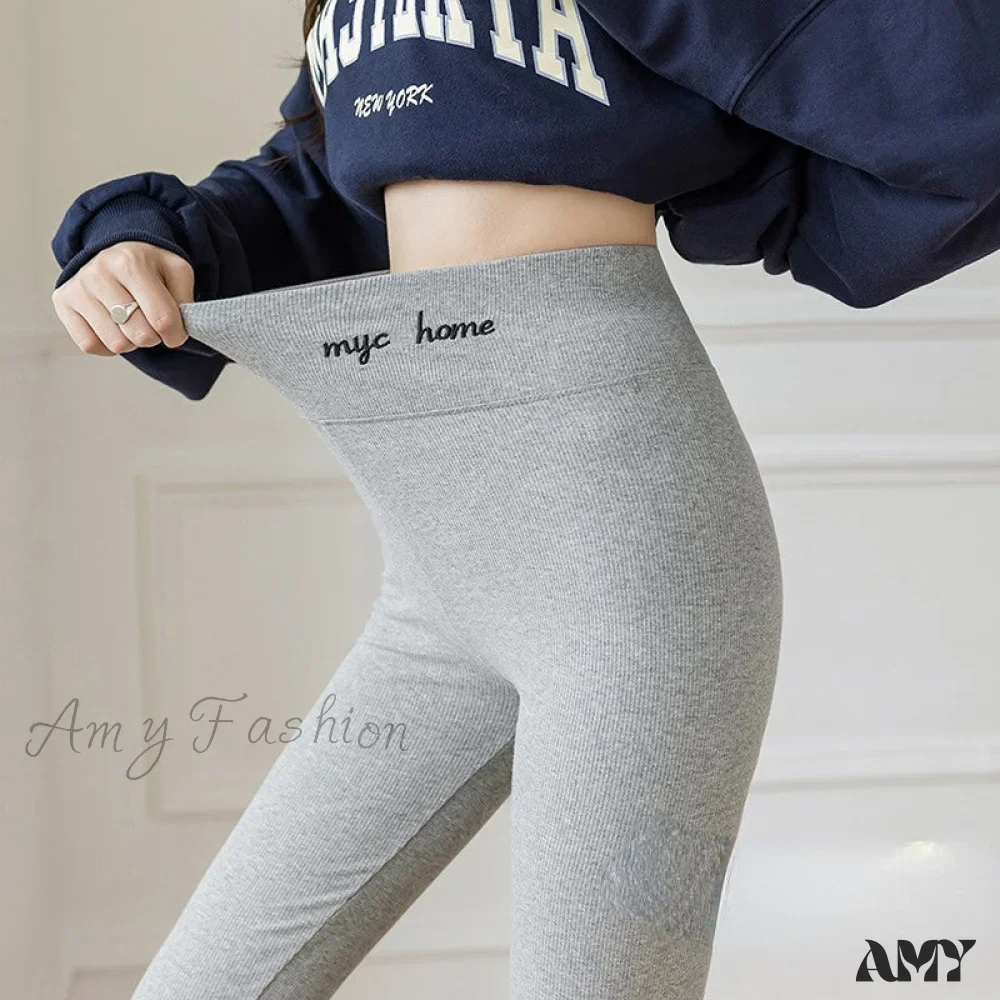 Amy Fashion - Velvet Thick High Waist Thermal Warm Leggings - Image 3
