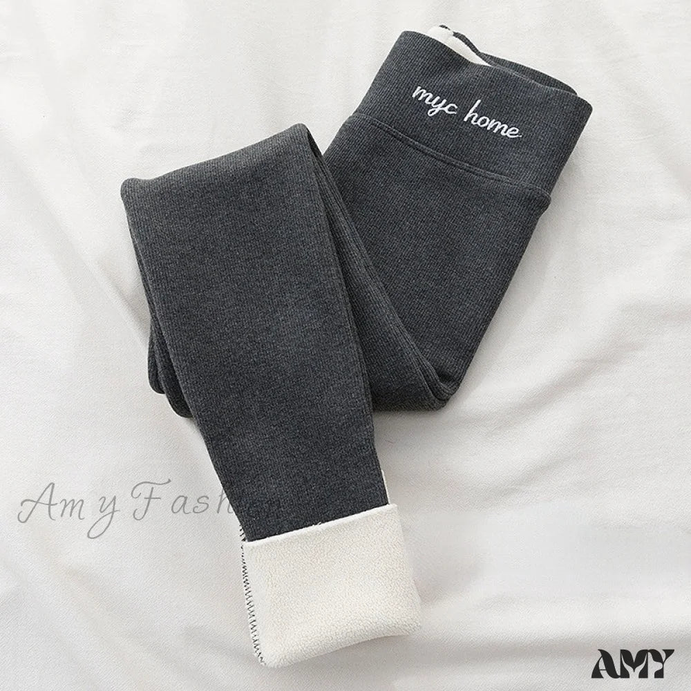Amy Fashion - Velvet Thick High Waist Thermal Warm Leggings - Image 9