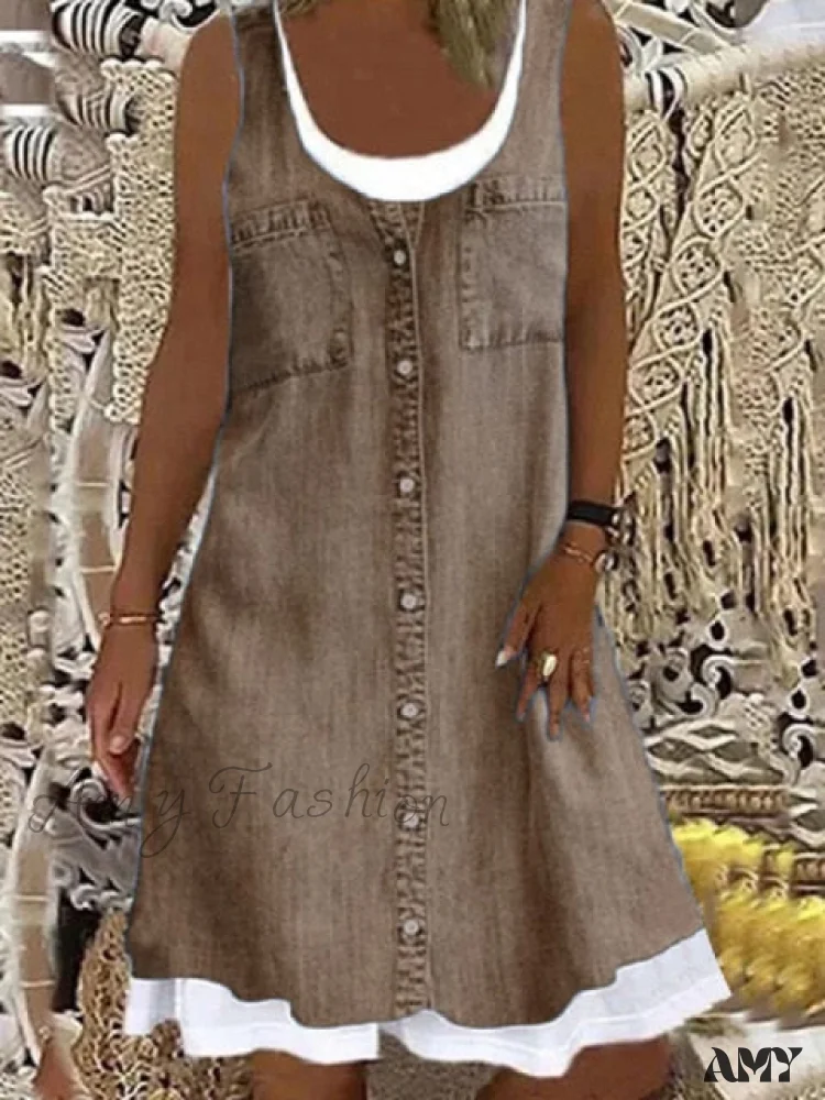 Amy Fashion - Large Big Printed Patchwork Boho Casual Party Dresses - Image 14
