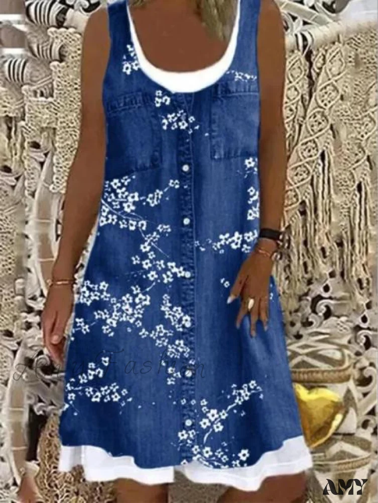 Amy Fashion - Large Big Printed Patchwork Boho Casual Party Dresses - Image 18