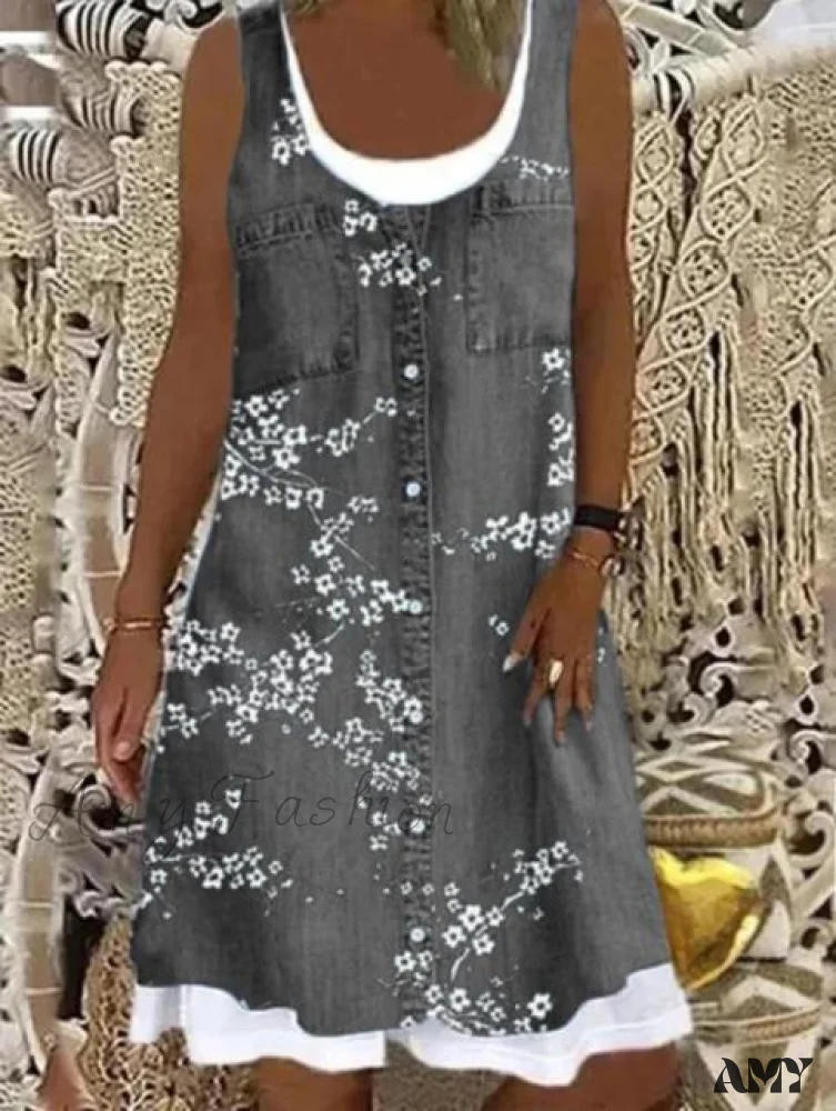 Amy Fashion - Large Big Printed Patchwork Boho Casual Party Dresses - Image 21