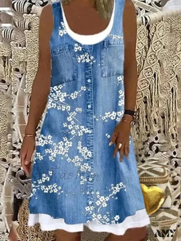 Amy Fashion - Large Big Printed Patchwork Boho Casual Party Dresses - Image 24