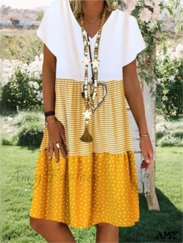 Amy Fashion - Large Big Printed Patchwork Boho Casual Party Dresses - Image 26