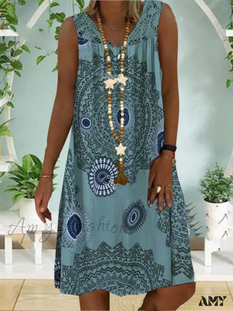 Amy Fashion - Large Big Printed Patchwork Boho Casual Party Dresses - Image 27